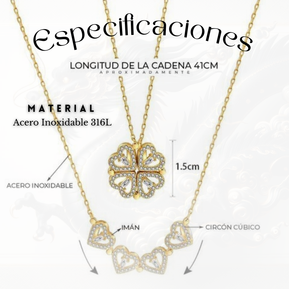 💚 Trébol del Amor y la Suerte | 4 Corazones, 1 Símbolo Mágico